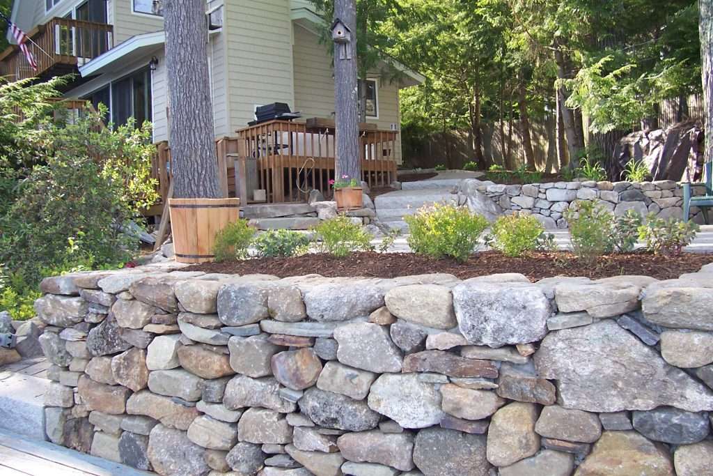 stacked stone wall